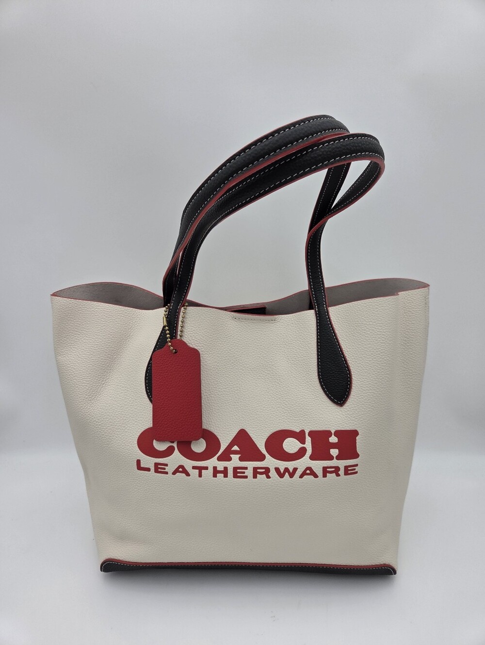 Coach Kia Tote in Colorblock Chalk/Black
